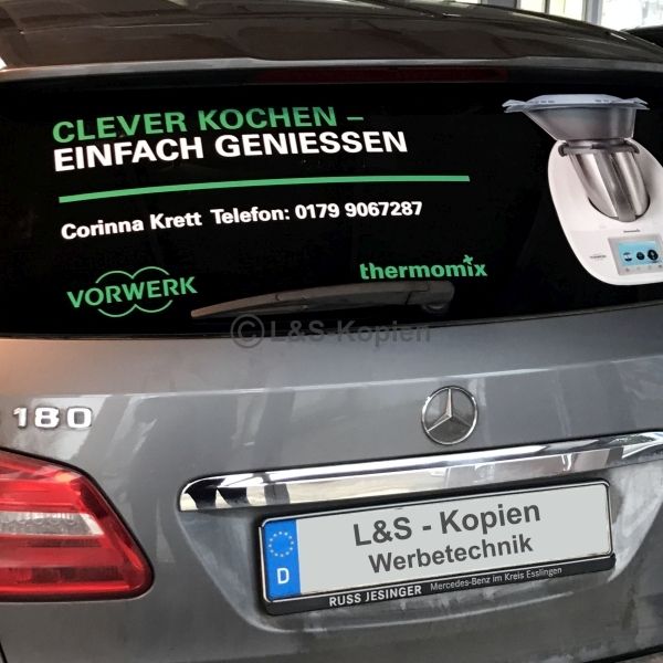 Heckscheiben-Beschriftung